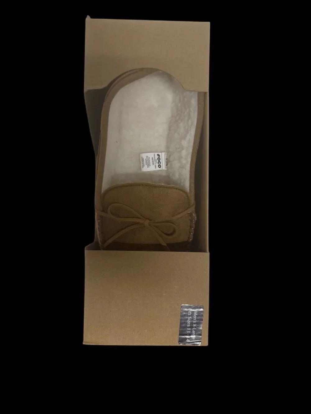Boston Bruins NHL Moccasin Slippers Men's Size 13-14 XL Fleece Lined New in Box